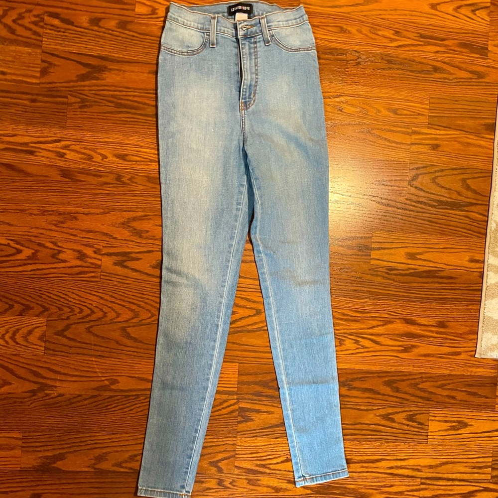 Fashion Nova high waisted light blue denim jeans